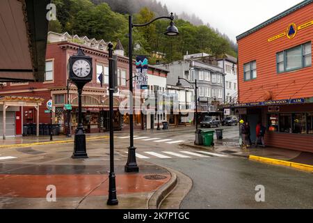 City streets in downtown Juneau, Alaska, USA Stock Photo