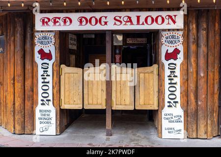 Entrance to the famous Red Dog Saloon in Juneau, Alaska, USA Stock Photo