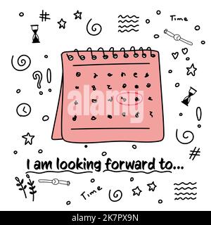 nice funny card, I am looking forward to... Stock Vector