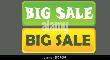 Big Sale Button and special offer, End of Season Vector illustration Stock Vector