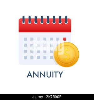 Annuity icon. financial calendar. Vector stock illustration. Stock Vector