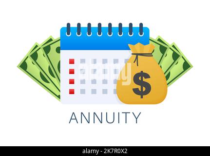 Annuity icon. financial calendar. Vector stock illustration. Stock Vector