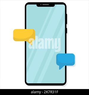 Smartphone flat illustration. Message in messenger. Vector illustration Stock Vector