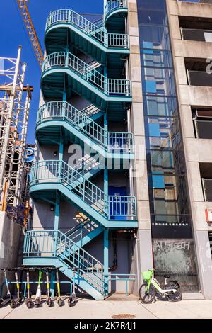 Stairway patterns of parking garage in downtown Seattle, Washington, USA Stock Photo