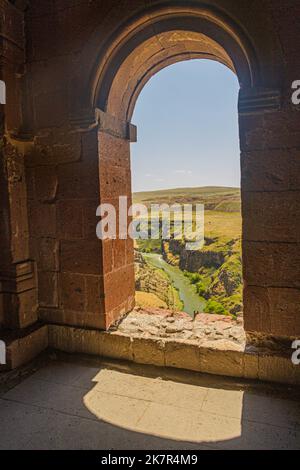 View from the Mosque of Manuchihr (Menucihr) in the ancient city Ani, Turkey Stock Photo