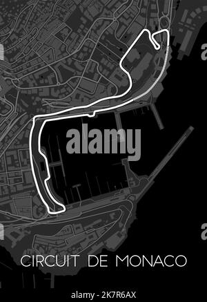 Simple outline map of Monaco, vector silhouette in sketch line style ...