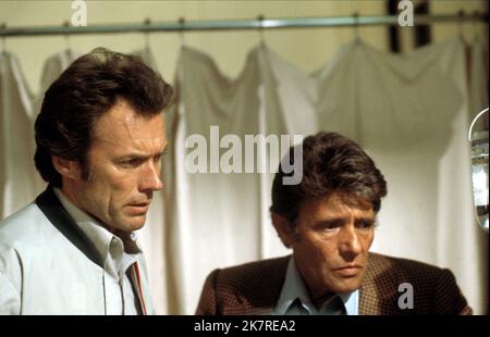 Clint Eastwood & Harry Guardino Film: The Enforcer; Dirty Harry 3: The Enforcer (USA 1976) Characters: Harry Callahan, Lt. Bressler  Director: James Fargo 22 December 1976   **WARNING** This Photograph is for editorial use only and is the copyright of WARNER BROS. and/or the Photographer assigned by the Film or Production Company and can only be reproduced by publications in conjunction with the promotion of the above Film. A Mandatory Credit To WARNER BROS. is required. The Photographer should also be credited when known. No commercial use can be granted without written authority from the Fil Stock Photo