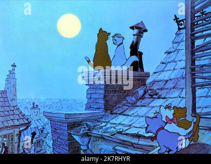 Duchess, J. Thomas O'Malley, Toulouse, Marie & Berlioz Film: The Aristocats (USA 1970) Characters: Duchess,,, & Berlioz  Director: Wolfgang Reitherman 11 December 1970   **WARNING** This Photograph is for editorial use only and is the copyright of DISNEY and/or the Photographer assigned by the Film or Production Company and can only be reproduced by publications in conjunction with the promotion of the above Film. A Mandatory Credit To DISNEY is required. The Photographer should also be credited when known. No commercial use can be granted without written authority from the Film Company. Stock Photo