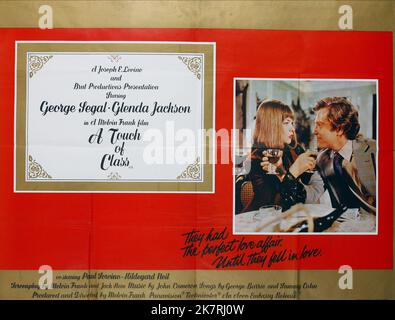 Glenda Jackson & George Segal Poster  Film A Touch Of Class (1972) Characters: Vicki Allessio, Steven 'Steve' Blackburn  Director: Stuart Rosenberg 01 October 1973   **WARNING** This Photograph is for editorial use only and is the copyright of PARAMOUNT and/or the Photographer assigned by the  Film or Production Company and can only be reproduced by publications in conjunction with the promotion of the above  Film. A Mandatory Credit To PARAMOUNT is required. The Photographer should also be credited when known. No commercial use can be granted without written authority from the  Film Company. Stock Photo