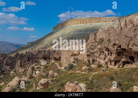 Cave dwellings in Zelve, Cappadocia, Turkey Stock Photo