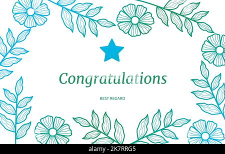 Congratulations Card Career Job Promotion Flower Floral Stock Vector