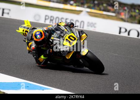 Phillip Island, Australia, 14 October, 2022. Luca Marini of Italy on the Vr46 Racing Team Ducati during MotoGP Free Practice 2 at The 2022 Australian MotoGP at The Phillip Island Circuit on October 14, 2022 in Phillip Island, Australia. Credit: Dave Hewison/Speed Media/Alamy Live News Stock Photo