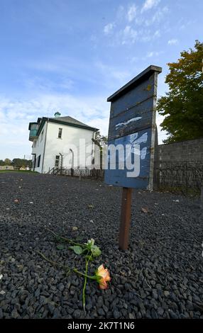 Oranienburg, Germany. 13th Oct, 2022. The Sachsenhausen Memorial and Museum. A total of about 200,000 prisoners were deported to Sachsenhausen. Since the 1960s, the Sachsenhausen Memorial and Museum has been located on the grounds of the former concentration camp and has been steadily expanded. Credit: Jens Kalaene/dpa/Alamy Live News Stock Photo