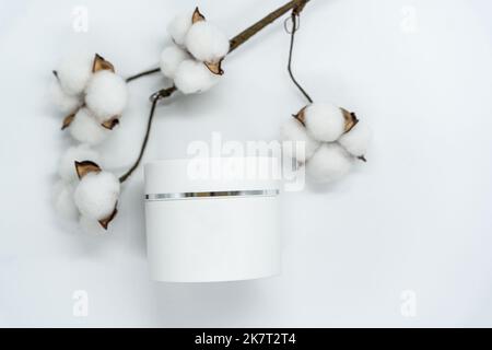 Cosmetic Jar Isolated White Background Clean Beauty Packaging Stock Photo