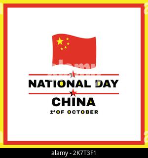 National day of china first of October vector illustration. Stock Vector