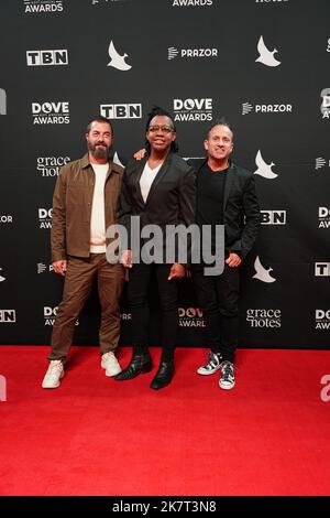 Nashville, Tennessee, USA. 16th Oct, 2018. Newsboys United performing at  the 49th GMA Dove Awards were held at Lipscomb University's Allen Arena in  Nashville. Michael Tait and longtime members Duncan Phillips, Jeff