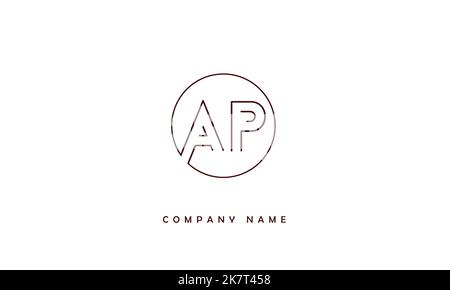 AP, PA  Abstract Letters Logo Monogram Stock Vector