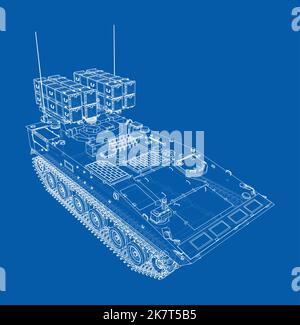 Military track missle system. Vector Stock Vector