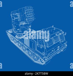Military track missle system. Vector Stock Vector
