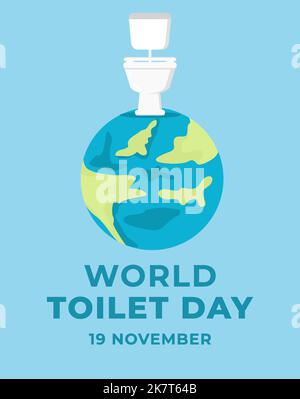 flat design world toilet day vertical banner illustration Stock Vector