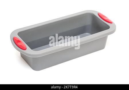 Rectangular silicone cookie baking dish isolated on a white background Stock Photo