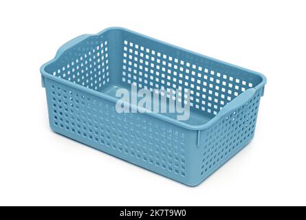 plastic baskets isolated on white background Stock Photo