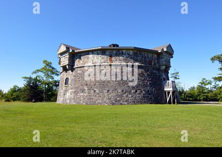 Martello tower of the Prince of Wales Tower National Historic Site in Point Pleasant Park in Halifax, Nova Scotia, Canada, built 1796 Stock Photo