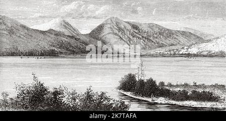 Twin lakes, Colorado. USA, United States, North America. America's Switzerland by Ferdinand Vandeveer Hayden and Whitney, 1873 Stock Photo