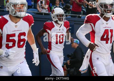 Arizona Cardinals wide receiver A.J. Green (18) catches a touchdown pass  against a Los Angeles Rams denfender during a NFL football game, Sunday,  Nov. 13, 2022, in Inglewood, Calif. The Cardinals defeated