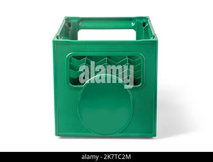 empty  plastic storage box, crate for bottles isolated on white background with clipping path Stock Photo