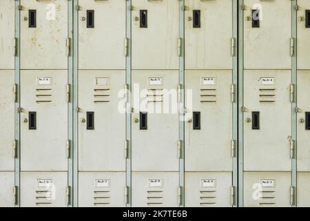 old lockers in university tile pattern texture for background Stock Photo