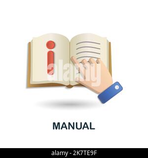 Manual icon. 3d illustration from customer support collection. Creative Manual 3d icon for web design, templates, infographics and more Stock Vector