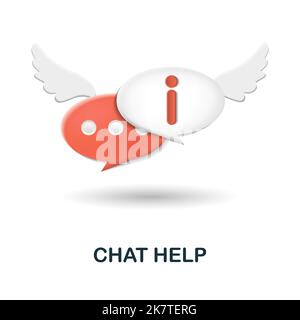 Chat Help icon. 3d illustration from customer support collection. Creative Chat Help 3d icon for web design, templates, infographics and more Stock Vector