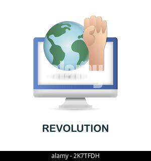 Revolution icon from digitalization collection. Simple line Revolution ...
