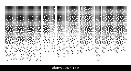 Dissolved filled square dotted vector icon with disintegration effect. Vector rectangle elements are grouped. Isolated on white background. Stock Vector