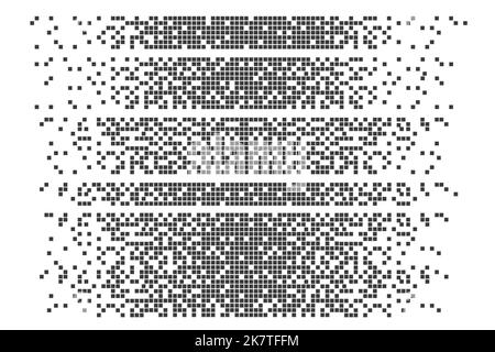Dissolved filled square dotted vector icon with disintegration effect. Vector rectangle elements are grouped. Isolated on white background. Stock Vector