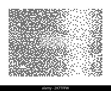 Dissolved filled square dotted vector icon with disintegration effect. Vector rectangle elements are grouped. Isolated on white background. Stock Vector
