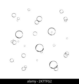 A set of colorful and colorful soap bubbles to create a design. Isolated, transparent, realistic soap bubbles on a transparent background. Stock Vector