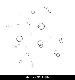 A set of colorful and colorful soap bubbles to create a design. Isolated, transparent, realistic soap bubbles on a transparent background. Stock Vector