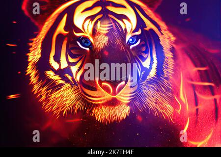 Blue fire tiger isolated on hi-res stock photography and images - Alamy