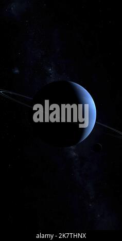 Neptune planet and her rings in the outer space Stock Photo - Alamy