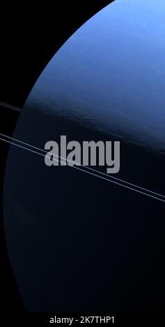 Neptune planet and her rings in the outer space with Triton moon Stock ...