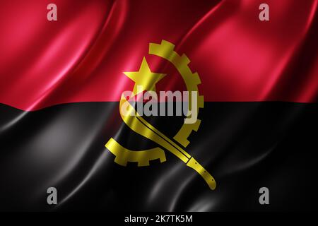 3d rendering of a textured national Angola flag Stock Photo - Alamy