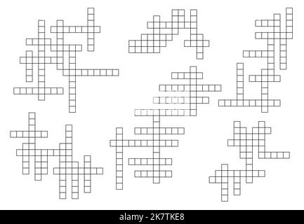 Crossword game grid. Text playing activity blank grid, wordsearch ...