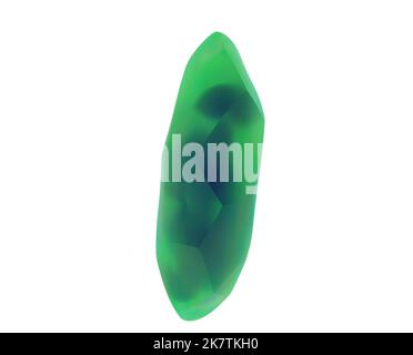 Translucent gradient crystal isolated on white. 3D rendering. Stock Photo