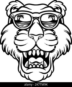 Cool Tiger Clipart Silhouette vector illustrations for your work logo, merchandise t-shirt, stickers and label designs, poster, greeting cards Stock Vector
