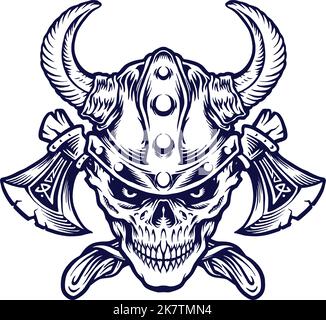 Scandinavia Viking Axe Military Outline vector illustrations for your work logo, merchandise t-shirt, stickers and label designs, poster Stock Vector