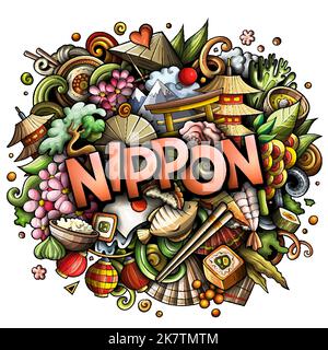 Cartoon hand-drawn doodles Japan food illustration Stock Vector Image ...