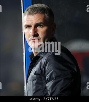 Huddersfield, England, 18th October 2022. Ryan Lowe manager of Preston North End  during the Sky Bet Championship match at the John Smith's Stadium, Huddersfield. Picture credit should read: Lexy Ilsley / Sportimage Stock Photo