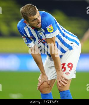 Huddersfield, England, 18th October 2022. Michal Helik of Huddersfield Town looks dejected  during the Sky Bet Championship match at the John Smith's Stadium, Huddersfield. Picture credit should read: Lexy Ilsley / Sportimage Stock Photo